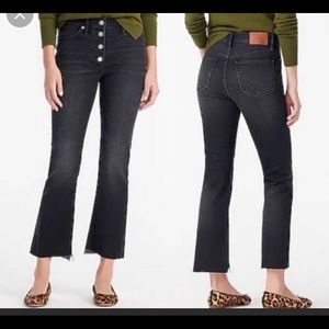 J. CREW Demi Boot Crop Jean, Black, Like New, size 29, button fly